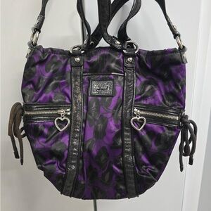 Coach Black and Purple Shoulder Bag